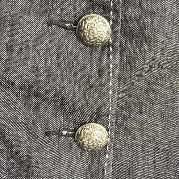 Denim Jacket BACCINI Womens Long Sleeve Buttoned Black Size M - Picture 12 of 16